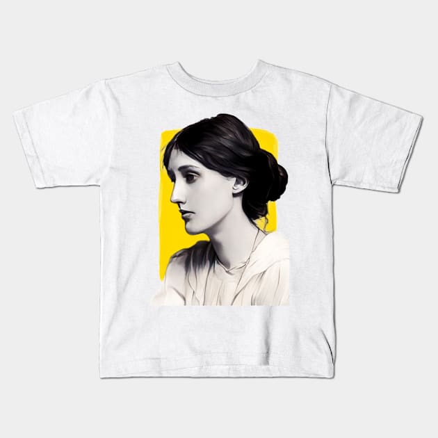 English author Virginia Woolf illustration Kids T-Shirt by Litstoy 